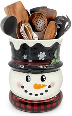 pinata Christmas Kitchen Decor, Snowman Christmas Ceramic Utensils Holder