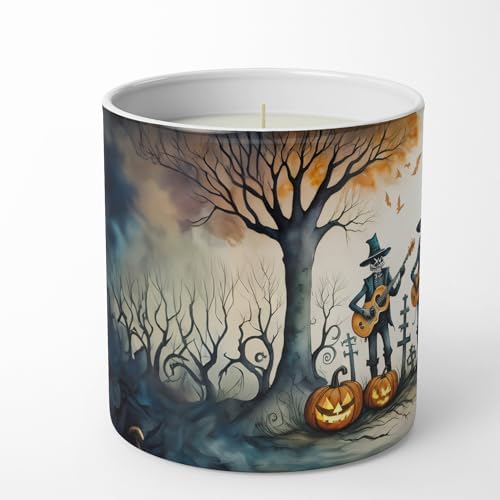 Caroline's Treasures DAC2261CDL Mariachi Skeleton Band Spooky Halloween Decorative Soy Candle Nature Soy Wax Essential Oil Home Decor Ideal for Bedroom Kitchen Bath Office Gift, 10 oz