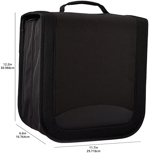 Amazon Basics Polyester CD/DVD Portable Storage Binder,400-capacity,Black,(Pack of 3)