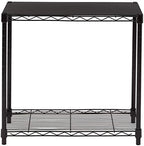 Amazon Basics 2-Shelf Stackable Storage, 13.3" D x 23.2" W x 22.2" H, Black