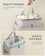 SONGMICS Laundry Basket, 100L Laundry Hamper with Lid, 1 Removable Bag