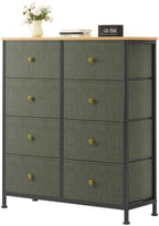 Sweetcrispy 8 Drawer Fabric Dresser, Tall Storage Tower for Bedroom