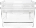 Isaac Jacobs 2-Pack Square Clear Storage Bins w/Cutout Handles, Plastic - Image 6