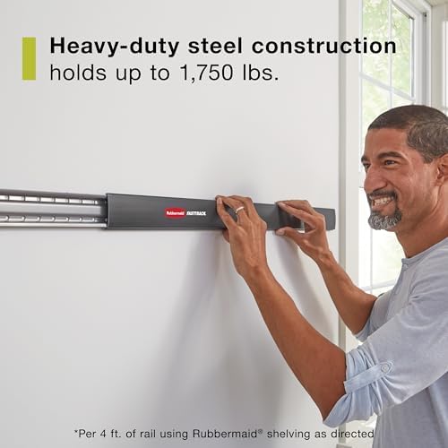 Rubbermaid Fasttrack Garage Wall-Mounted Storage System, 8-Piece Kit