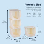 IRIS USA Laundry Basket Hamper, 40L - 3 Pack, Sorter Bin with Lids, White
