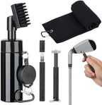 Golf Club Cleaning Kit,Golf Accessories,Golf Cleaning Kit with Golf Club Cleaner Water Brush,Towel,Divot Repair Tool,Groove Sharpener,Golf Ball Alignment Complete Golf Kit by HUIJUTCHEN