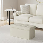 SONGMICS 30 Inches Folding Storage Ottoman Bench, Load 660 lb