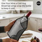 OTOTO Vino Wine Cooler Sleeve - Bat Cooler Sleeve for Wine Bottles & Glass Bottles, Reusable Bottle Cooler Sleeve, Halloween Spooky Gifts, Gothic Gifts, Unique Kitchen Gadgets