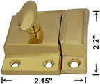 QCAA Oval Turn Cabinet Latch, for Cupboard & Other Furniture, Brass Plated - Image 2
