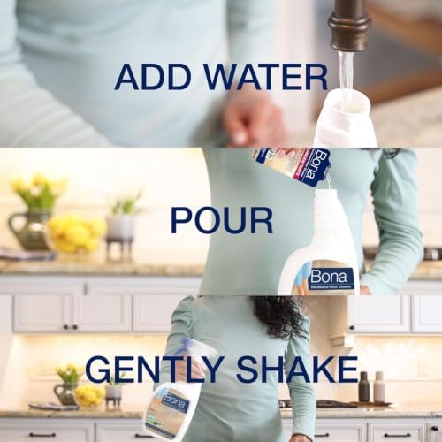 Bona® Hardwood Floor Cleaner Spray - 32 fl oz - Unscented - Includes Filled Bottle + Concentrate Refill for Hardwood Floor Cleaning