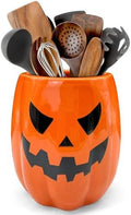 pinata Halloween Kitchen Decor, Ceramic Halloween Pumpkin Utensil Holder