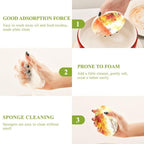 Thanksgiving Pumpkin Fruits Kitchen Sponges Cleaning Dish Sponges Non-Scratch Natural Scrubber Sponge for Kitchen Bathroom Cars Pack of 3 - Image 4