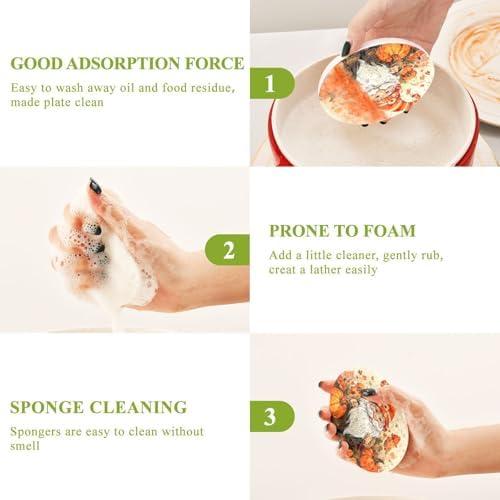 YETTASBIN Thanksgiving Gnome 3PCS Wood Pulp Scrub Sponges, Reusable Absorbent Household Cleaning Sponge Non-Scratch Kitchen Dish Sponges, Multi-Surface Safe Scrubber for Nonstick Pans, Pots - Image 4