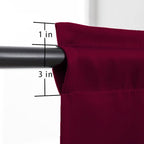 Pickluc Burgundy Cafe Curtain 36 Inches Length, Rod Pocket Small Kitchen Curtain - Image 2