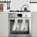 Eucalyptus Leaves Green Hanging Kitchen Towels Flowers Butterfly Hand Towels with Hanging Loop Sage Leaf Summer Dish Towel Washcloth Soft Tie Towel for Bath Kitchen