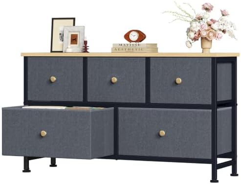 OLIXIS 5 Drawer Dresser for Bedroom, Storage Organizer Unit for Closet