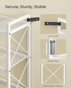 SONGMICS 5-Tier Steel Storage Rack, Shelving Unit with X Side Frames