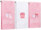 Breling 3 Pcs Bow Towels for Bathroom,Pink Bowknot Kitchen Hand Towels