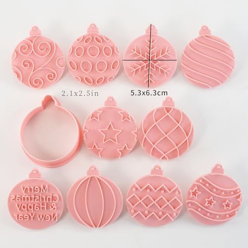 Christmas Ball Cookie Cutters 10Pcs Xmas Ornament Biscuit Molds for Baking - Image 3