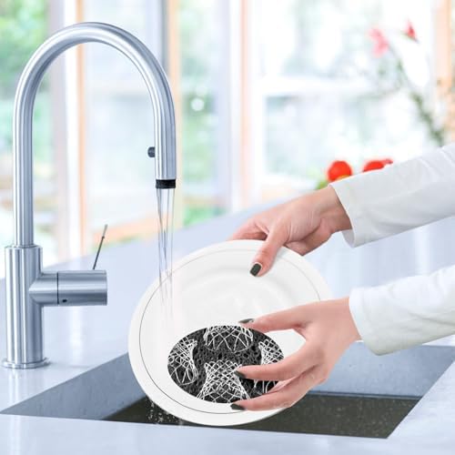Basketball Hoop Nets Dish Scrub Sponges Kitchen Funny Non Scratch Reusable Compressed Cellulose Sponge Hanging for Household Cleaning Washing Dishes Pots and Pans 3 Pack - Image 7