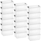 Superio 6.6 Quart Clear Plastic Storage Boxes with Lids, Stackable Organizer Containers, BPA-Free Storage Bins for Home, Office, School & Dorm, 18 Pack