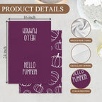 OHSUL Fall Kitchen Towels, Autumn Pumpkin Decor, Seasonal Hand Dish Towels, Modena Fall Decorations for Home, Bathroom Accent, Housewarming Gifts, Set of 2 - Image 7