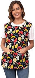 Nanxson Women Cobbler Apron with Pockets Printed Smock with Side Ties