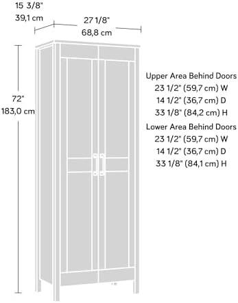 Sauder Select Two-Door Storage Cabinet, Versatile Home Storage Solution, Raven Oak Finish
