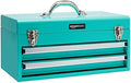Amazon Basics Metal Tool Box with Drawers, Storage and Organization Tool Chest, Powder Coat Finish, 18.1 x 8.7 x 9.5 in, Turquoise