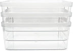 Isaac Jacobs 3-Pack Medium Clear Storage Bins w/Cutout Handles, Plastic - Image 5