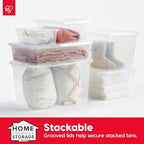 IRIS USA 4-Pack 25 Qt Storage Bins with Lids, Clear, Stackable