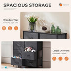 Sweetcrispy 8 Drawer Fabric Dresser for Bedroom, Tall Dresser, Dark Grey
