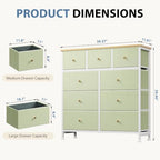 DUMOS 9 Drawer Dresser for Bedroom, Storage Organizer Chest of Drawers