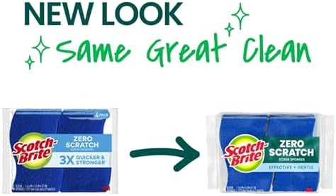 Scotch-Brite Zero Scratch Non-Scratch Scrub Sponges, 36 Pack