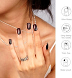 DANNI & TONI Semi Cured Gel Nail Strips Dark Red (Bonfire Night) Cat Eye Magnetic Gel Nail Wraps 28 Stickers