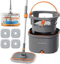 SONGMICS Spin Mop and Bucket Set, Separate Dirty and Clean Water, 3.5L