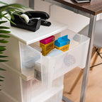 IRIS USA 4-Pack, 17 Qt. Medium Stacking Drawer Storage Organizer, White