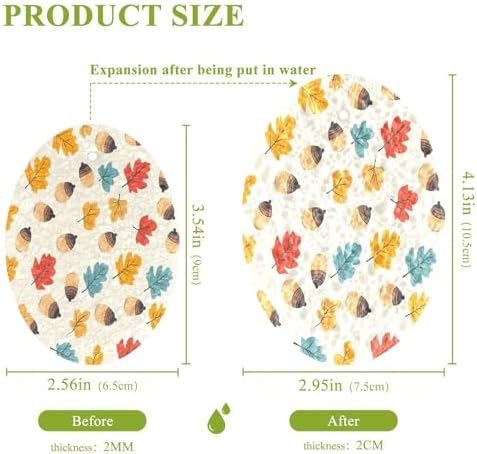 YETTASBIN Thanksgiving Pumpkin 3PCS Wood Pulp Scrub Sponges, Reusable Absorbent Household Cleaning Sponge Non-Scratch Kitchen Dish Sponges, Multi-Surface Safe Scrubber for Nonstick Pans, Pots - Image 2