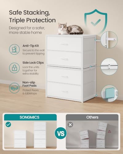SONGMICS Closet Organizers and Storage, Stackable Storage Drawers