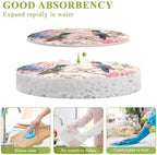 Dish Sponge 3Pcs Kitchen Sponges Non-Scratch Soft Expandable Washing Dishes Stain Odor Resistant Cellulose Sponges Packs for Dish Bathroom Household Watercolor Hummingbirds Hydrangeas - Image 3