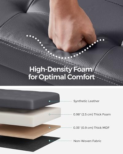 SONGMICS 30 Inches Folding Storage Ottoman Bench with Flipping Lid