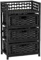 Household Essentials Woven 3 Drawer Chest with Cutout Handles