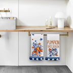 OHSUL Chinoiserie Fall Pumpkin Kitchen Dish Towels Dishcloth 16x24 Set of 2 - Image 6