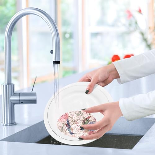 Dish Sponge 3Pcs Kitchen Sponges Non-Scratch Soft Expandable Washing Dishes Stain Odor Resistant Cellulose Sponges Packs for Dish Bathroom Household Watercolor Hummingbirds Hydrangeas - Image 6