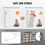 VEVOR Media Storage Cabinet, DVD Cabinet with Doors and Shelves, CD Storage, Adjustable DVD Shelf, Protects & Organizes Music, Movie, Video Games or Collections-Espresso