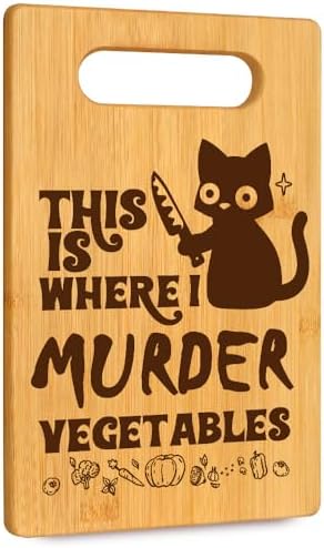 Funny Black Cat Cutting Board Gifts for Cat Lovers, Halloween Kitchen Decor