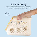 IRIS USA Laundry Basket Hamper, 40L - 3 Pack, Sorter Bin with Lids, White