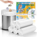 Biodegradable 1.2 Gallon Small Trash Bags - Unscented 100 Count Tiny Garbage Bag Bulk Clear White Strong Thick Compostable Scrap Bin Liners for Kitchen Office or Outdoor Garden Heihaily