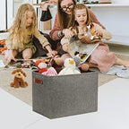 DULLEMELO Grey Storage Baskets for Organizing 2 Pack 16"x12"x12" Fabric Shelf - Image 4