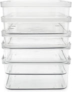 Isaac Jacobs 5-Pack Small Clear Storage Bins, Plastic Organizer - Image 6